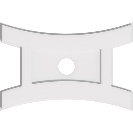 Ekena Millwork Haven Architectural Grade PVC Ceiling Medallion, 24"W x 16"H x 3"ID x 5 1/4"C x 1"P, One-Piece CMP24X16HN-03000